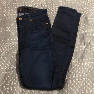 7 for All Mankind High Waist, Skinny Dark Jeans
